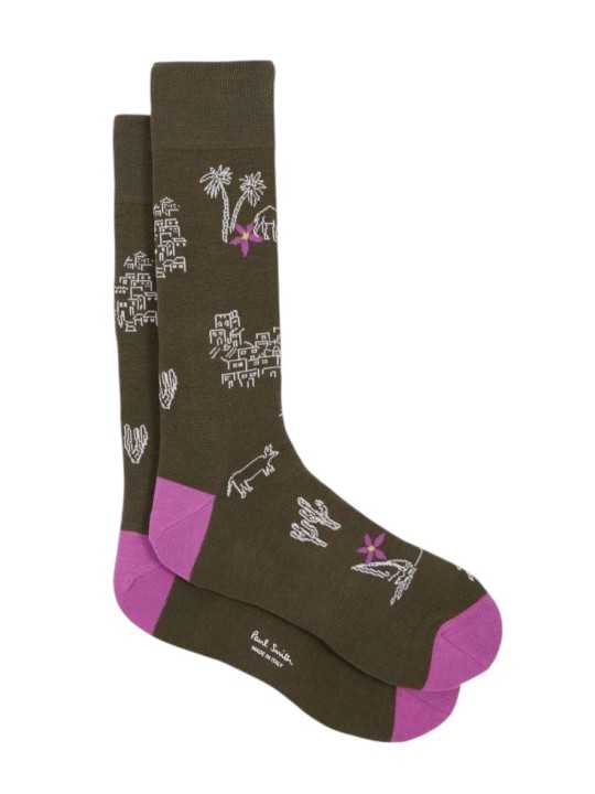 Chaussettes kaki village blanc fleur rose M1A 800MO U895 63 Paul Smith homme Strasbourg full