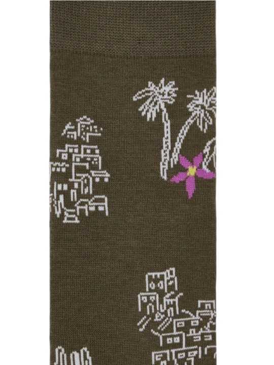 Chaussettes kaki village blanc fleur rose M1A 800MO U895 63 Paul Smith homme Strasbourg zoom
