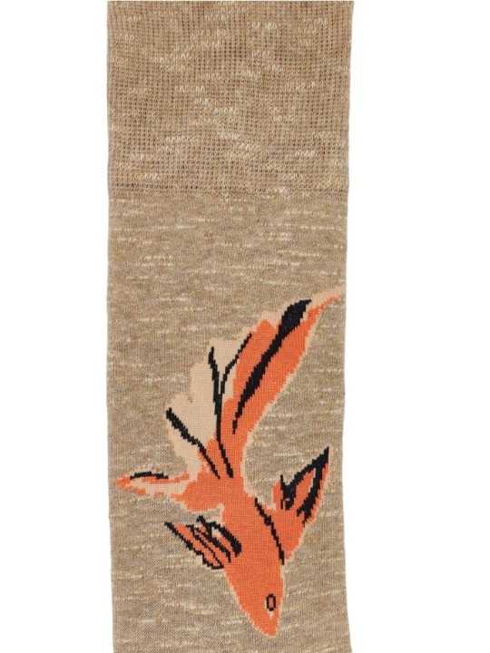 CHAUSSETTES SABLE POISSON ORANGE M1A 380CI U972 62 PAUL SMITH HOMME socks Strasbourg broderie