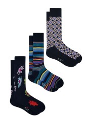 PACK 3 CHAUSSETTES RAYEE MOSAIQUE FLEURS M1A SOCK USNL 47 PAUL SMITH HOMME socks Strasbourg trio