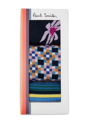 PACK 3 CHAUSSETTES RAYEE MOSAIQUE FLEURS M1A SOCK USNL 47 PAUL SMITH HOMME socks box