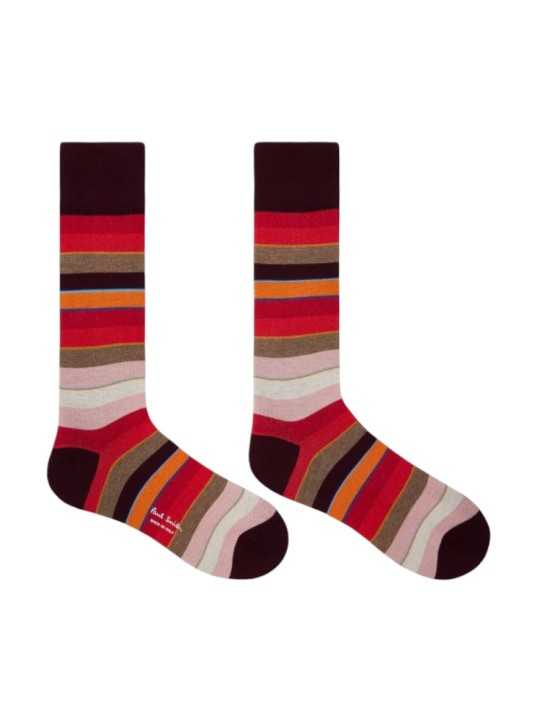 PACK 3 CHAUSSETTES RAYEE ORANGE CHINEE GRIS RAYEE BLEU M1A SOCK USTR 1A PAUL SMITH socks Strasbourg rouge