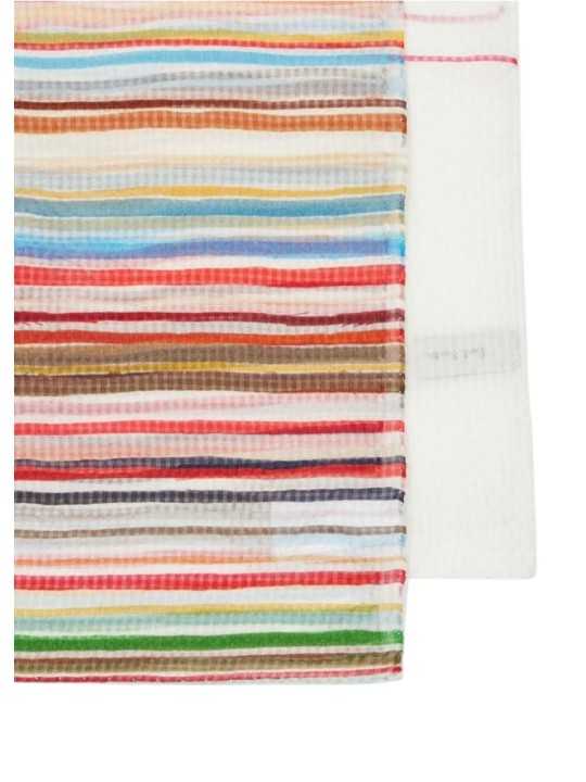 FOULARD BLANC RAYE MULTI SOIE W1A 250B U954 92 PAUL SMITH FEMME scarf Strasbourg détail