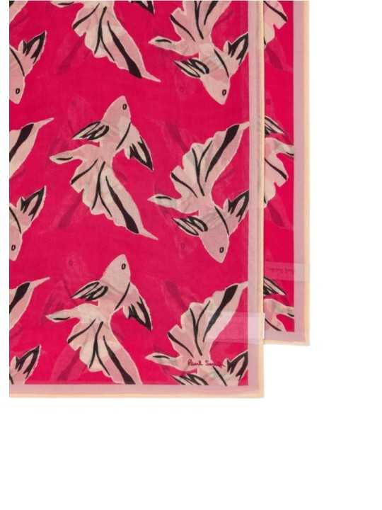 FOULARD FUSHIA PRINT POISSONS ROSE W1A 250B U941 22 PAUL SMITH FEMME scarf Strasbourg bords
