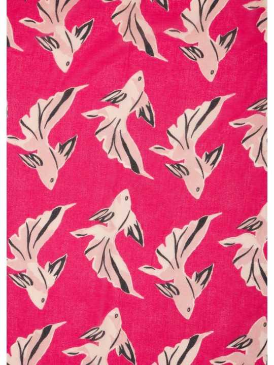 FOULARD FUSHIA PRINT POISSONS ROSE W1A 250B U941 22 PAUL SMITH FEMME scarf Strasbourg tissus