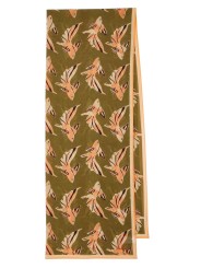 Foulard kaki print poissons abricot Paul Smith femme W1A 250B U941 63 Strasbourg scarf full