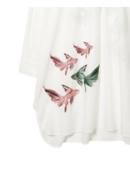 ROBE TUNIQUE BLANC BRODEE POISSONS VOILE DE COTON Paul Smith femme W1A 334F U396 01 dress Strasbourg détail dvt