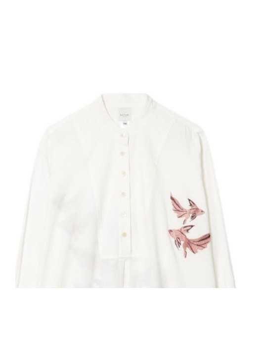 ROBE TUNIQUE BLANC BRODEE POISSONS VOILE DE COTON Paul Smith femme W1A 334F U396 01 dress Strasbourg boutons