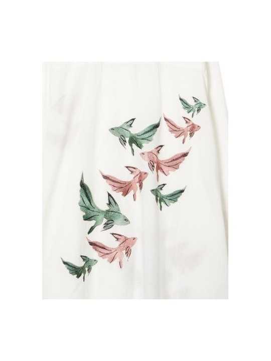 ROBE TUNIQUE BLANC BRODEE POISSONS VOILE DE COTON Paul Smith femme W1A 334F U396 01 dress Strasbourg dos