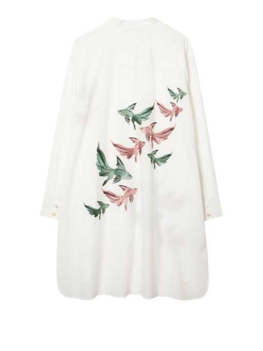 ROBE TUNIQUE BLANC BRODEE POISSONS VOILE DE COTON Paul Smith femme W1A 334F U396 01 dress Strasbourg back