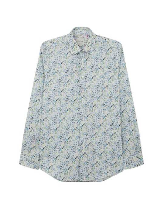 CHEMISE BLANCHE PRINT LIBERTY CIEL VERT JAUNE M1R 800P V03043 41 PAUL SMITH HOMMe shirt Strasbourg front