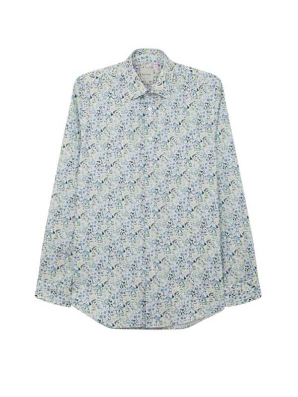 CHEMISE BLANCHE PRINT LIBERTY CIEL VERT JAUNE M1R 800P V03043 41 PAUL SMITH HOMMe shirt Strasbourg front