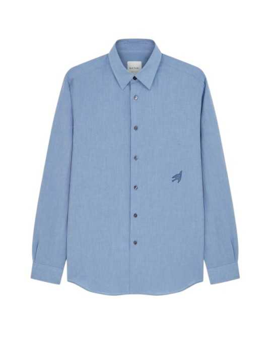 CHEMISE BLEU CLAIR COLOMBE BRODEE COTON LIN M1R 901UE V03007 41 PAUL SMITH HOMME Strasbourg shirt front