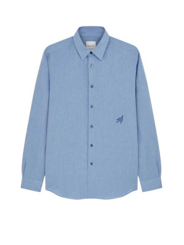 CHEMISE BLEU CLAIR COLOMBE BRODEE COTON LIN M1R 901UE V03007 41 PAUL SMITH HOMME Strasbourg shirt front