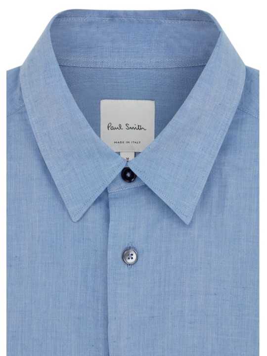 CHEMISE BLEU CLAIR COLOMBE BRODEE COTON LIN M1R 901UE V03007 41 PAUL SMITH HOMME Strasbourg shirt col