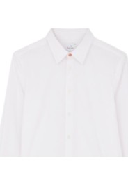 CHEMISE BLANCHE COTON STRETCH BANDE RAYEE POIGNETS M2R 610PE V22263 01 PAUL SMITH homme shirt Strasbourg col