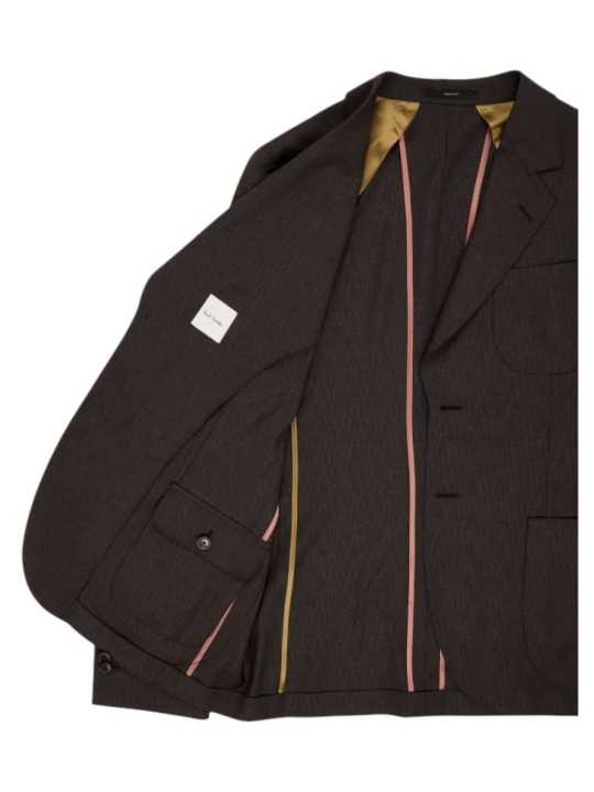 VESTE CHOCOLAT POCHES PLAQUEES QUADRILLE M1R 2363 V02990 69 PAUL SMITH HOMME Strasbourg store intérieur