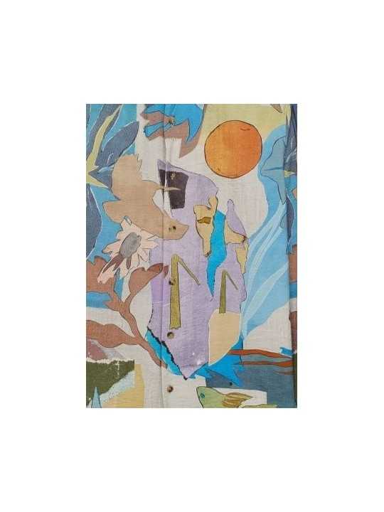 CHEMISE PRINT FLEURS POISSSONS OISEAUX MAUVE BLEU M1R 598Z V03017 43 PAUL SMITH homme shirt Strasbourg store zoom
