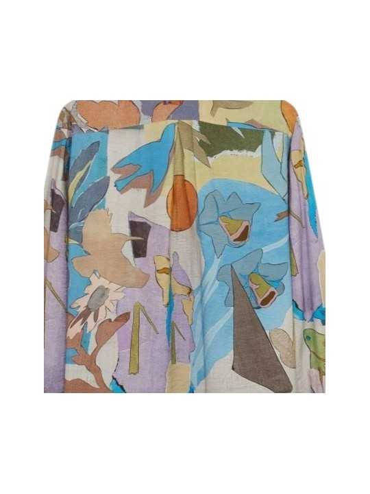 CHEMISE PRINT FLEURS POISSSONS OISEAUX MAUVE BLEU M1R 598Z V03017 43 PAUL SMITH homme shirt Strasbourg store plis
