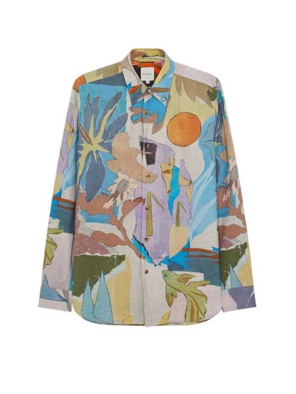 CHEMISE PRINT FLEURS POISSSONS OISEAUX MAUVE BLEU M1R 598Z V03017 43 PAUL SMITH homme shirt Strasbourg store front