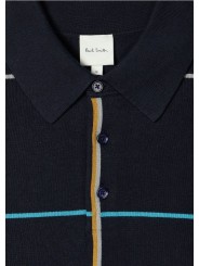 Polo navy quadrillé multi baya Paul Smith Homme M1R 783Z V03025 49 store Strasbourg col