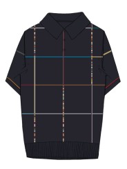 Polo navy quadrillé multi baya Paul Smith Homme M1R 783Z V03025 49 store Strasbourg dos