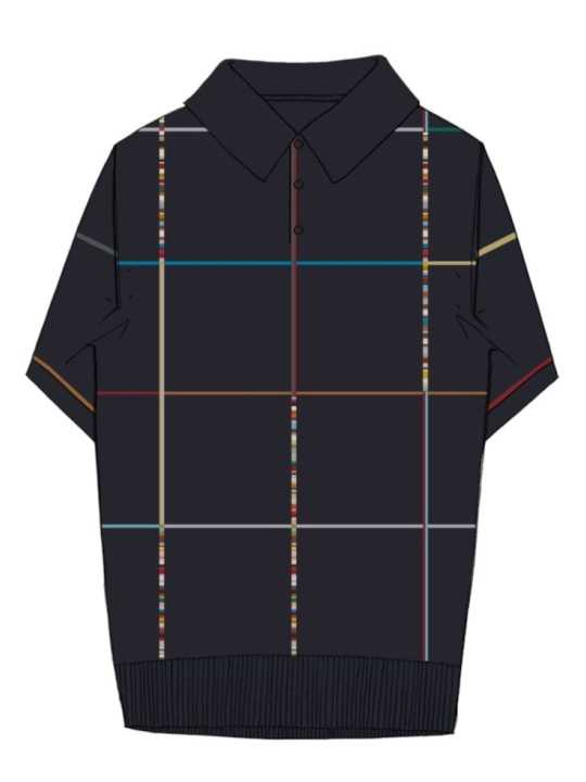 Polo navy quadrillé multi baya Paul Smith Homme M1R 783Z V03025 49 store Strasbourg dos