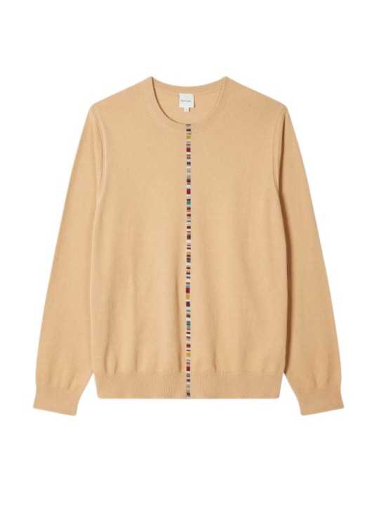 PULL FIN CAMEL BANDE BAYADERE CENTRE M1R 784Z V03026 14 PAUL SMITH HOMME store Strasbourg front