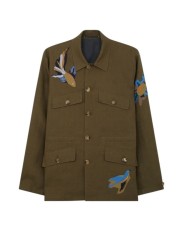 VESTE SAHARINNE APPLICATION POISSONS KAKI M1R 837ZE V01427 35A PAUL SMITH homme fashion Strasbourg front