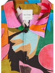 CHEMISETTE PRINT FLEUR FLOQUEES ROSE VERT M1R 857Z V03017 92 PAUL SMITH HOMME shirt col