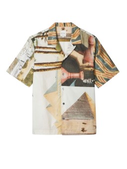 Chemisette print paysages pyramide brun écru Paul Smith Homme M1R 905U V03057 92 Strasbourg front