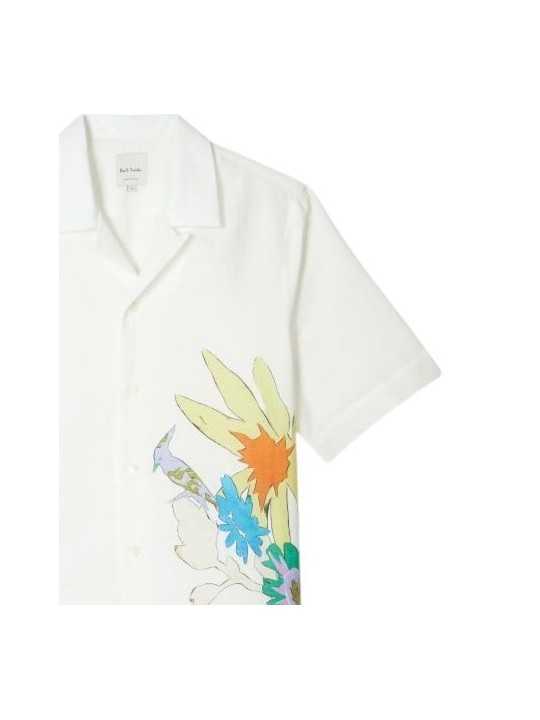 CHEMISETTE BLANCHE PRINT COLIBRI FLEURS M1R 905U V03058 01 PAUL SMITH HOMME Strasbourg shirt manche
