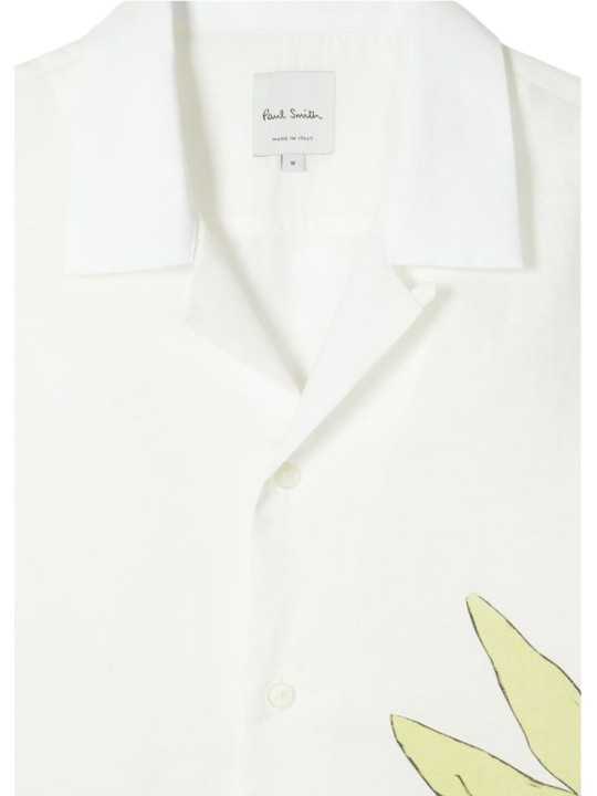CHEMISETTE BLANCHE PRINT COLIBRI FLEURS M1R 905U V03058 01 PAUL SMITH HOMME Strasbourg shirt col