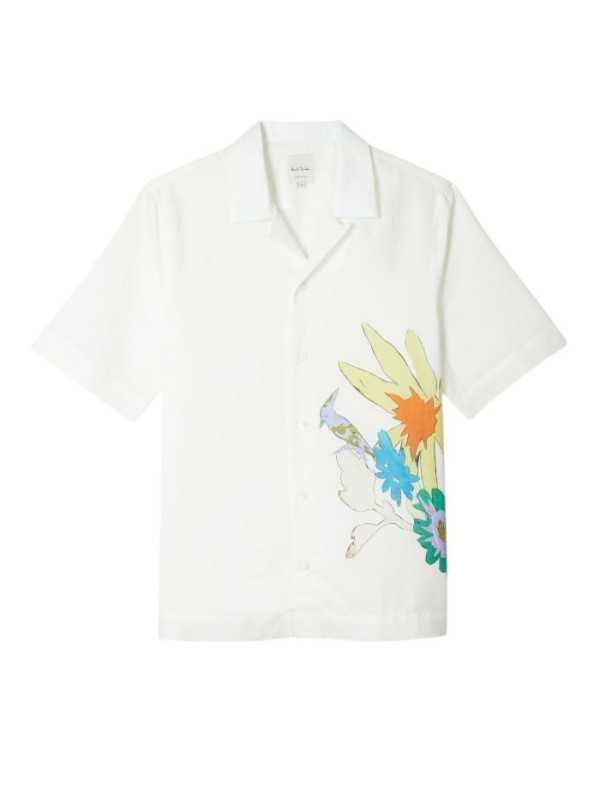 CHEMISETTE BLANCHE PRINT COLIBRI FLEURS M1R 905U V03058 01 PAUL SMITH HOMME Strasbourg shirt front