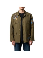 VESTE SAHARINNE APPLICATION POISSONS KAKI M1R 837ZE V01427 35A PAUL SMITH homme fashion Strasbourg porté