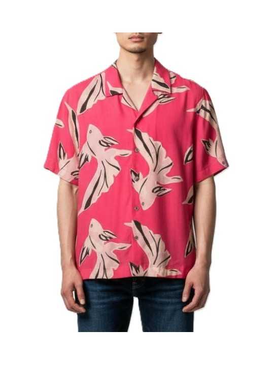 CHEMISETTE FUSHIA PRINT POISSONS ROSE M1R 905U V02999 22 PAUL SMITH HOMME porté shirt Strasbourg