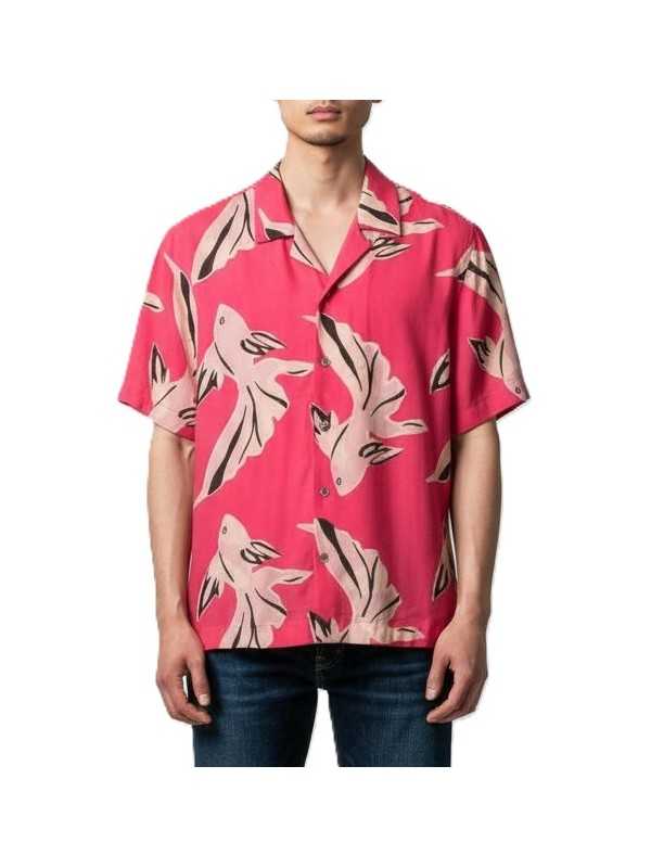 CHEMISETTE FUSHIA PRINT POISSONS ROSE M1R 905U V02999 22 PAUL SMITH HOMME porté shirt Strasbourg