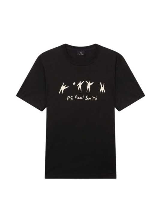 TSHIRT NOIR PRINT VOLLEYEURS BLANCS M2R 011R VP5761 79 PAUL SMITH HOMME store Strasbourg front
