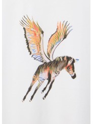 TSHIRT BLANC PRINT ZEBRE VOLANT BAYA M2R 011R VP5793 01 PAUL SMITH HOMME store Strasbourg zèbre