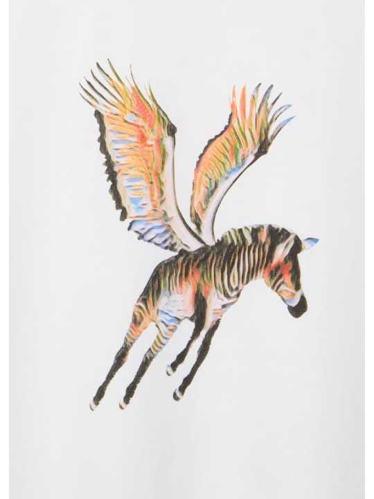 TSHIRT BLANC PRINT ZEBRE VOLANT BAYA M2R 011R VP5793 01 PAUL SMITH HOMME store Strasbourg zèbre