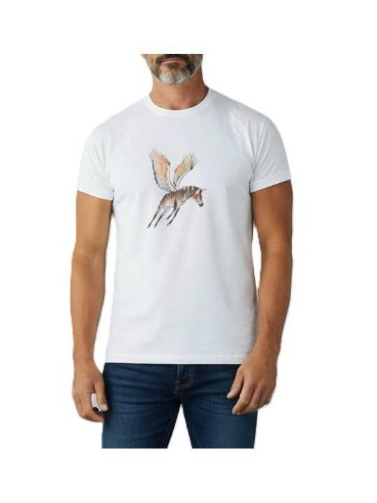 TSHIRT BLANC PRINT ZEBRE VOLANT BAYA M2R 011R VP5793 01 PAUL SMITH HOMME store Strasbourg porté
