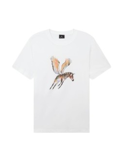 TSHIRT BLANC PRINT ZEBRE VOLANT BAYA M2R 011R VP5793 01 PAUL SMITH HOMME store Strasbourg front