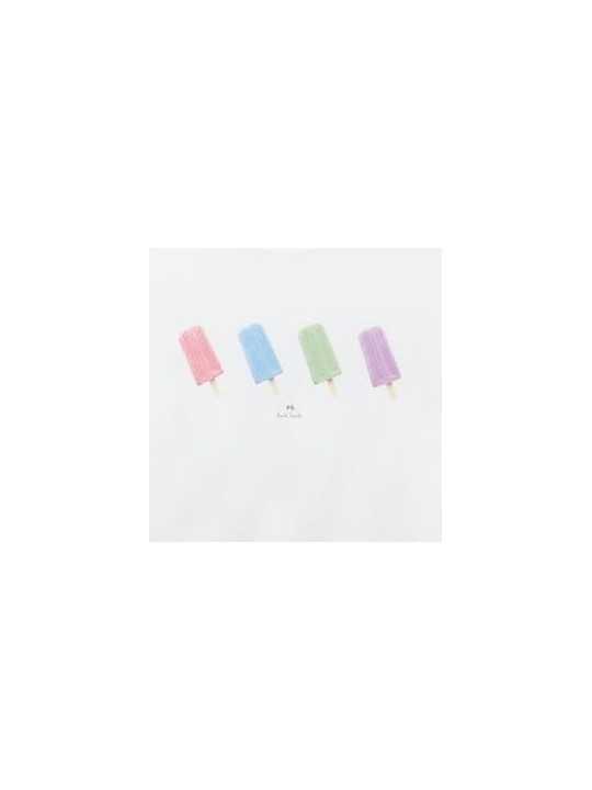 TSHIRT BLANC PRINT GLACES MULTI M2R 011R VP5780 01 PAUL SMITH HOMME store