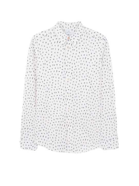 CHEMISE CREME PRINT VOLLEYEURS NAVY M2R 149T V22657 02 PAUL SMITH HOMME store shirt front