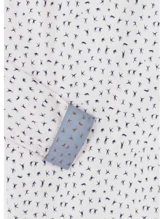 CHEMISE CREME PRINT VOLLEYEURS NAVY M2R 149T V22657 02 PAUL SMITH HOMME store shirt poignet