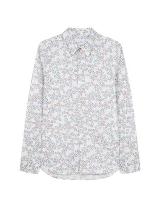 CHEMISE COTON LIBERTY BLEU CHOCO M2R 149T V22659 01 PAUL SMITH HOMME shirt store Strasbourg front