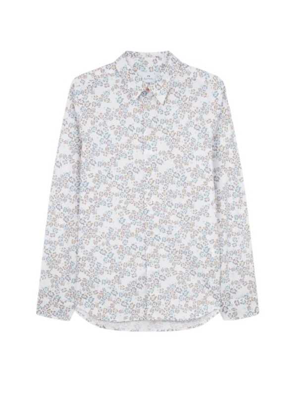 CHEMISE COTON LIBERTY BLEU CHOCO M2R 149T V22659 01 PAUL SMITH HOMME shirt store Strasbourg front