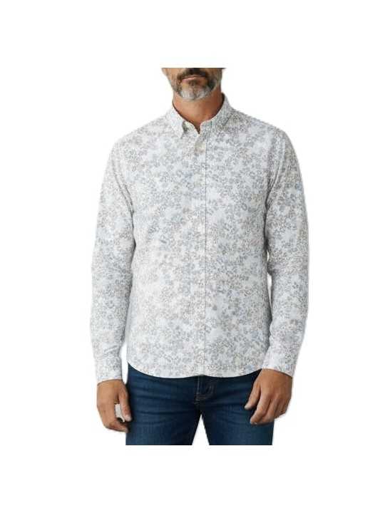 CHEMISE COTON LIBERTY BLEU CHOCO M2R 149T V22659 01 PAUL SMITH HOMME shirt store Strasbourg porté