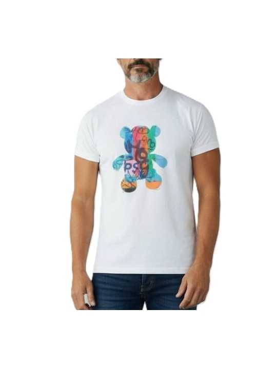 TSHIRT BLANC TEDDY MULTI M2R 220X VP5789 01 PAUL SMITH HOMME store Strasbourg porté