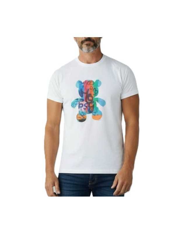 TSHIRT BLANC TEDDY MULTI M2R 220X VP5789 01 PAUL SMITH HOMME store Strasbourg porté